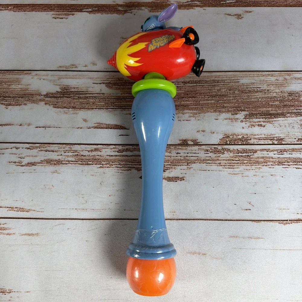 Disney Stitch Space Adventure Light Up Bubble Wand Toy Rocket Used